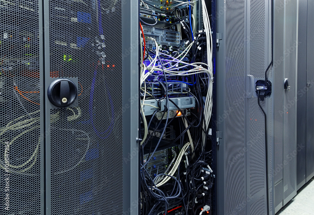 Poster front communication equipment with the innards in a series of data center
