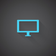 Flat Computer Screen web app icon on dark background