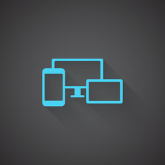 Flat Responsive Media Design web app icon on dark background