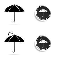 umbrella black with rain illustration