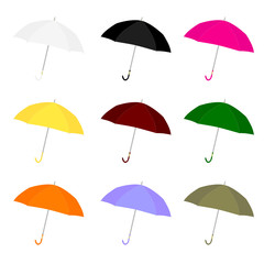 umbrella color set illustration
