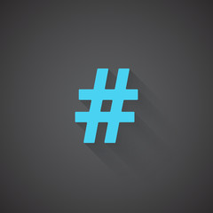 Flat Hashtag web app icon on dark background