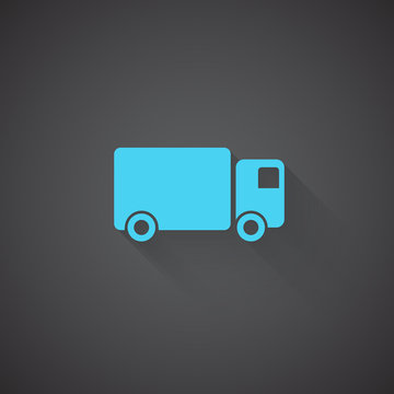 Flat Delivery Truck web app icon on dark background