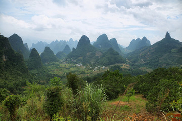 Karst mountains around Yangshuo