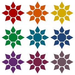 Sunflower symbol icons set 