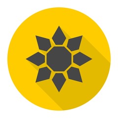 Sunflower symbol icon with long shadow