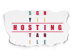 Obraz premium Web design concept: Hosting in Crossword Puzzle