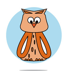 Illustration of a owl with blue circle background