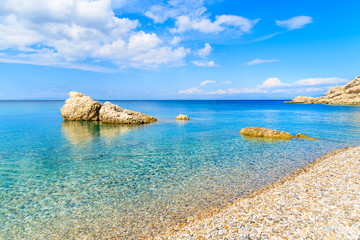 Fototapeta premium Turquoise sea water of Kokkari beach on Samos island, Greece
