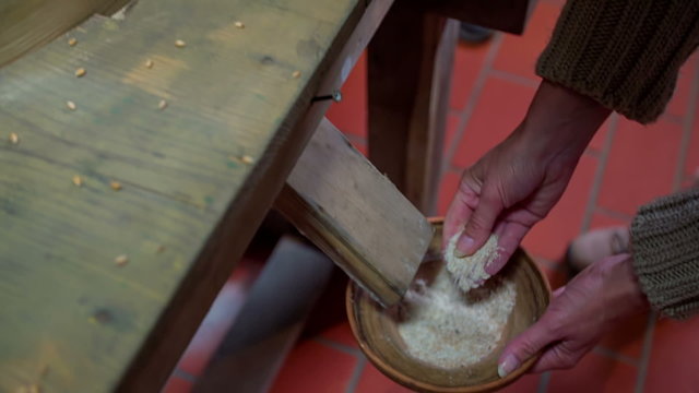 From seeds to flour with millstone