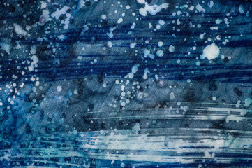 Abstraction, turquoise and violet, hot batik, background texture, handmade on silk, abstract surrealism art