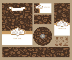 Business set,Branding template.Pasterie silhouette