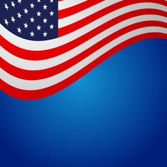 Icono plano bandera USA sobre fondo degradado #1