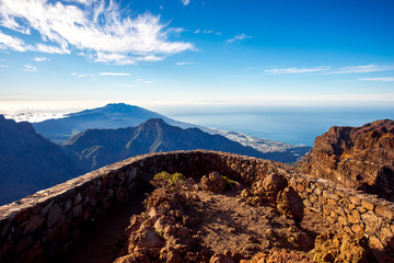 Roque de los Muchachos viewpoint on La Palma island in Spain