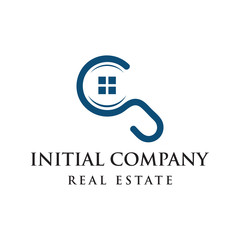 initial letter logo S abstract , search icon real estate