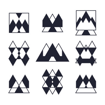 Set of geometric shapes. Trendy icons and logotypes. Religion, s