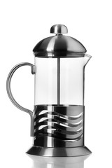 French glass pot isolated on white background