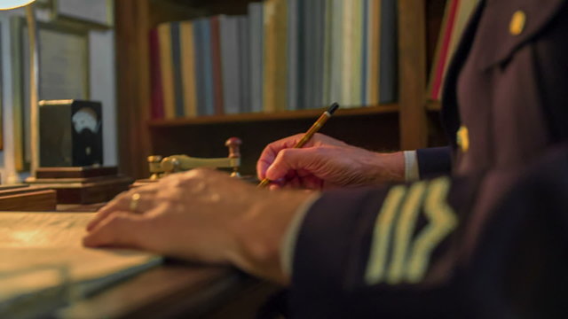 Morse code telegraph sending 