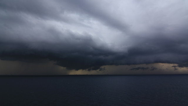 A time-lapse of a storm forming over the Atlantic Ocean