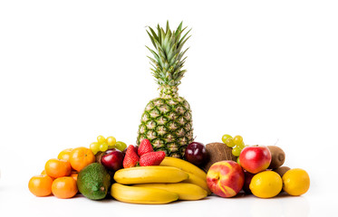 Plakat Fruits background.Healthy eating. exotic fruits isolated on whi