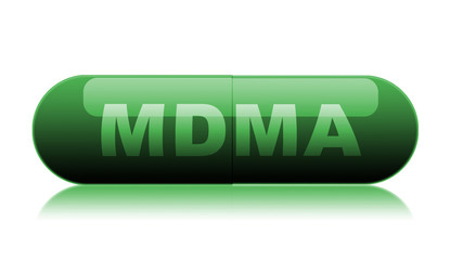 Green MDMA pill (ecstasy)