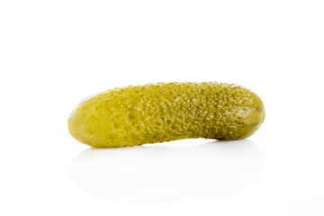 Marinated pickled cucumber isolated on white background