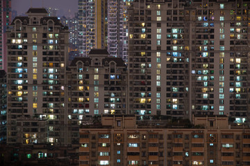 Fototapeta na wymiar residential buildings night view