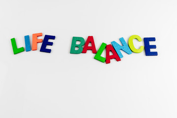 Life Balance word on white background