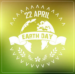 EARTH DAY of background a shape typography