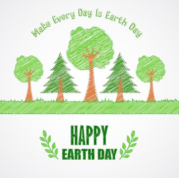 Earth Day background concept Tree design 