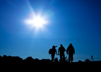 Silhouette of Photographers on an Adventure