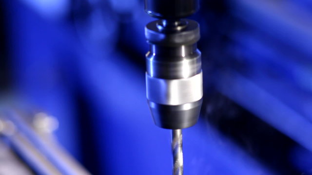Close up shot of drill press