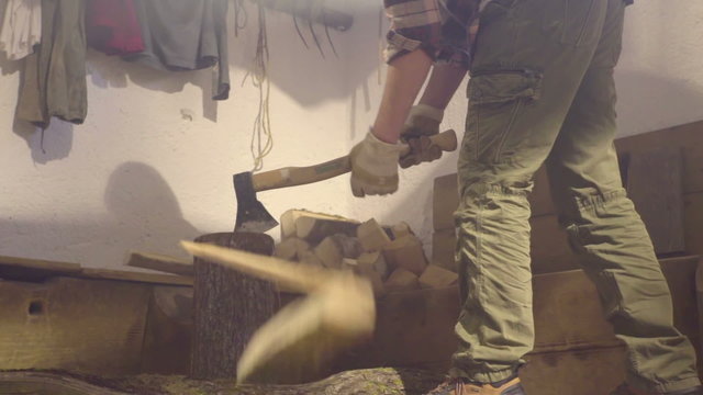 Chopping the wood 