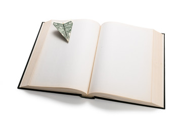 open book and us dollar