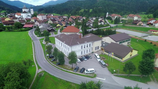 Big beautiful school located in a small village