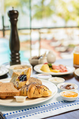 breakfast at the luxury hotel