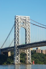 The George Washington Bridge and the little red lighthouse 