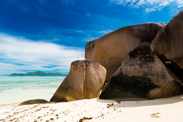 Granite rocks on the beach, the Seychelles