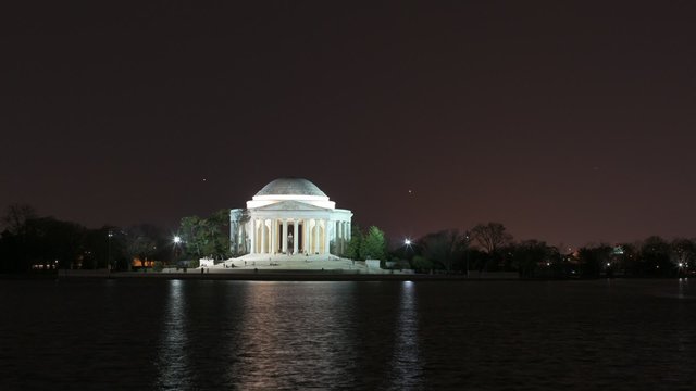 Night Timelapse of Jefferson Memorial 