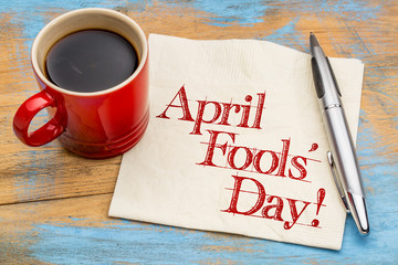 April Fools Day - napkin handwriting