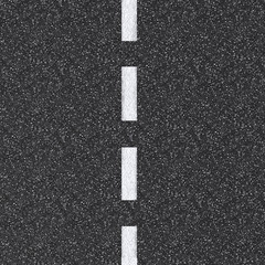 asphalt road top view with dashed line