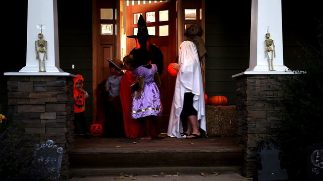 Trick or treating on Halloween