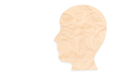mental health concept with side face on white background