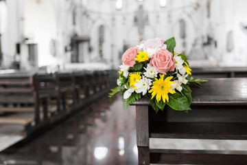Flower bouquet in the Christ church