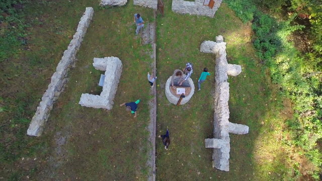 Start the treasure hunt on the castle ruins