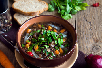 Vegetarian lentil soup (stew)