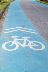 Obraz premium blue bike lane