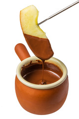 フルーツのチョコフォンデュ　Chocolate fondue of the fruit
