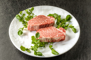 高級和牛ステーキ high-quality Japanese beef steak sizzl
