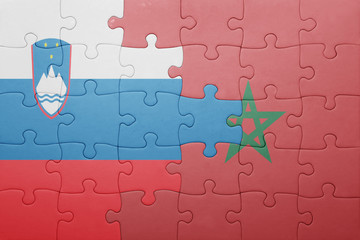 puzzle with the national flag of morocco and sweden .